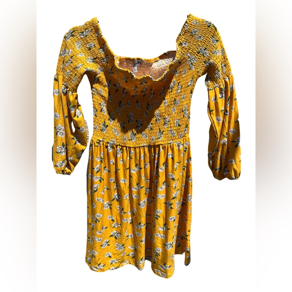 💛Comfy Cute Yellow Floral Dress 😻🥰 Size: L